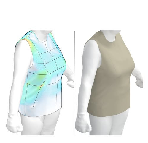 Essayage virtuel sous clo3D d'un buste de base sur-mesure