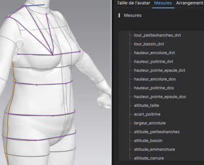 Relevé de mesures sur un avatar jumeau numérique Relevé de mesures sur un avatar jumeau numérique
