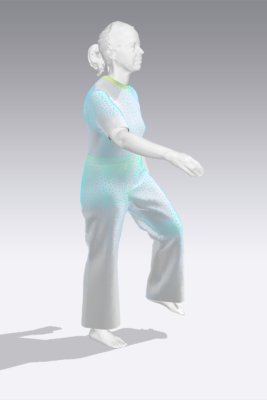 Essayage virtuel d'un pantalon en mouvement avec avatar sur-mesure (carte des tensions) Essayage virtuel d'un pantalon en mouvement avec avatar sur-mesure